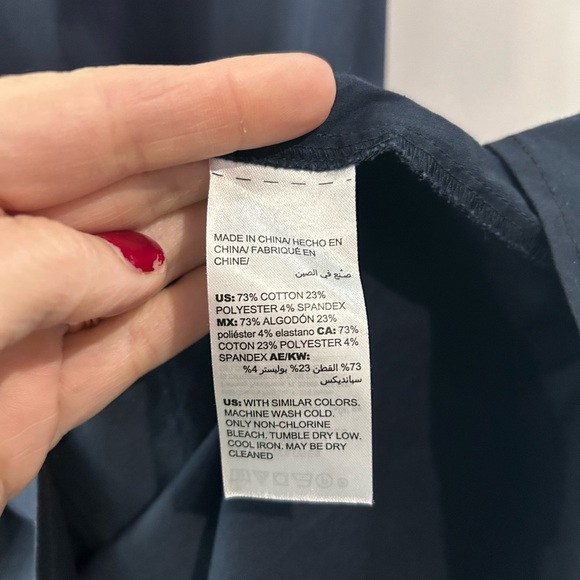 Chico's Hemmed Popover Shirt Dress, Pockets, Navy Blue, Size 2 Large Minimalist - Picture 9 of 9